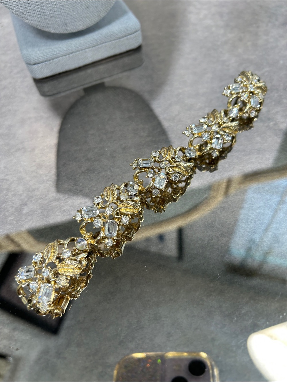 Vintage Star Brand Gold Crystal Floral Bracelet